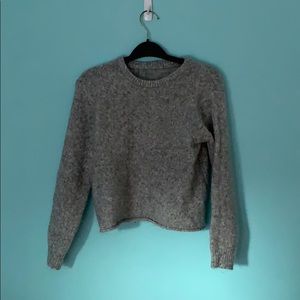 Grey brandy melville cropped knit sweater